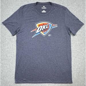 Okc Thunder Basektball T Shirt Mens Size Medium Crew Neck Blue Oklahoma City